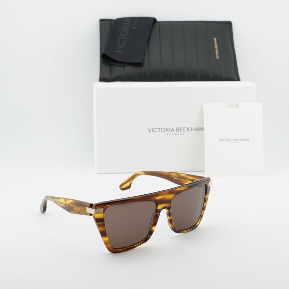 Victoria Beckham VB684S 224 Square Sunglasses – Strriped Tobacco/Brown main image 6